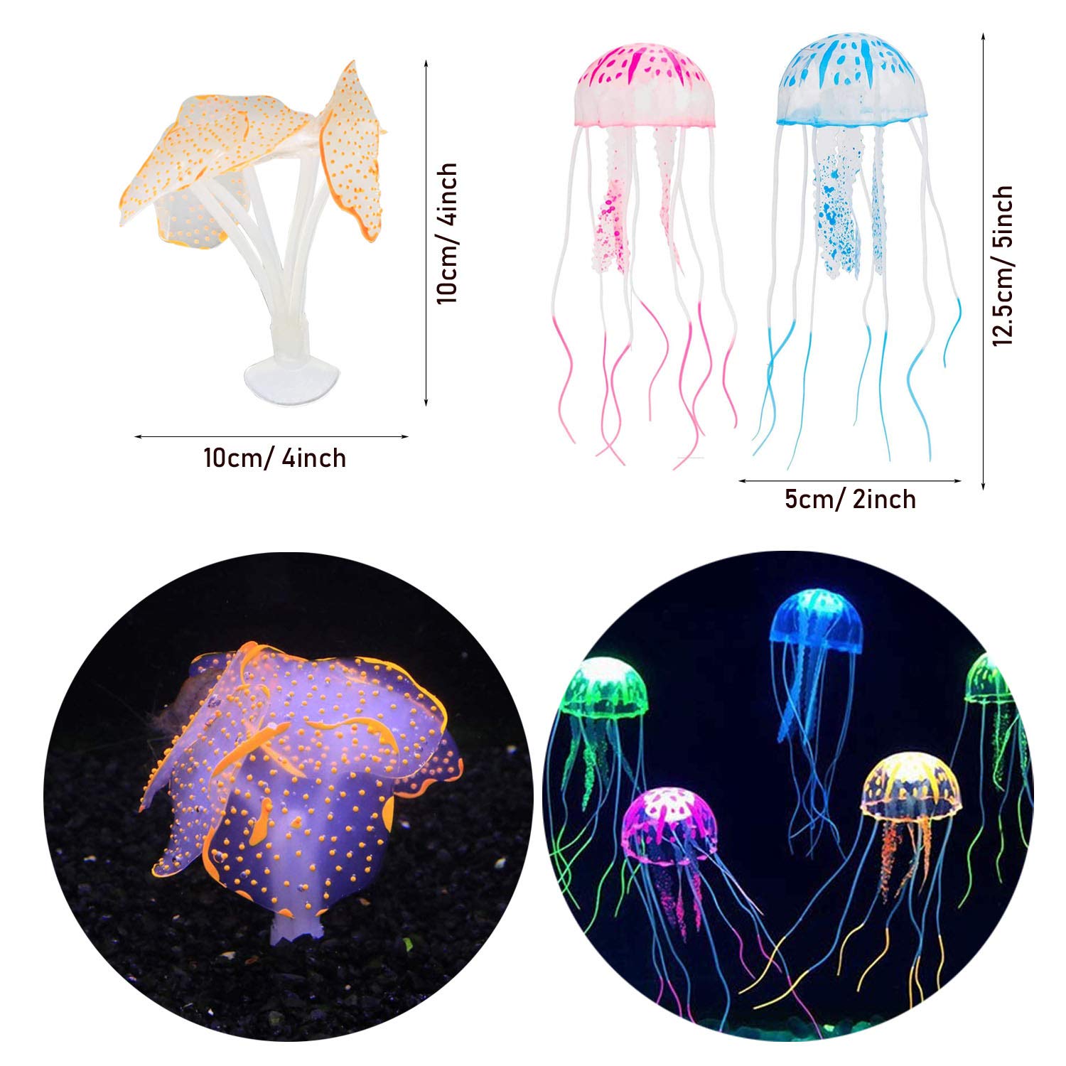 Cayway décor aquarium silicone lot 6 méduse