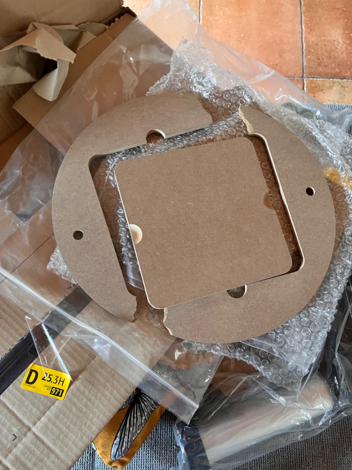 BENECREAT Batte potier ronde carrée 30 cm lot 5 pièces