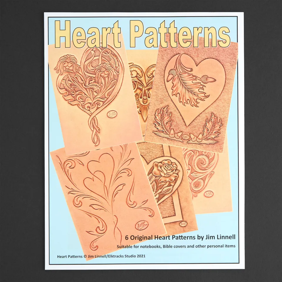 Tandy Leather Jim Linnell Heart patrons gravure cuir coeurs