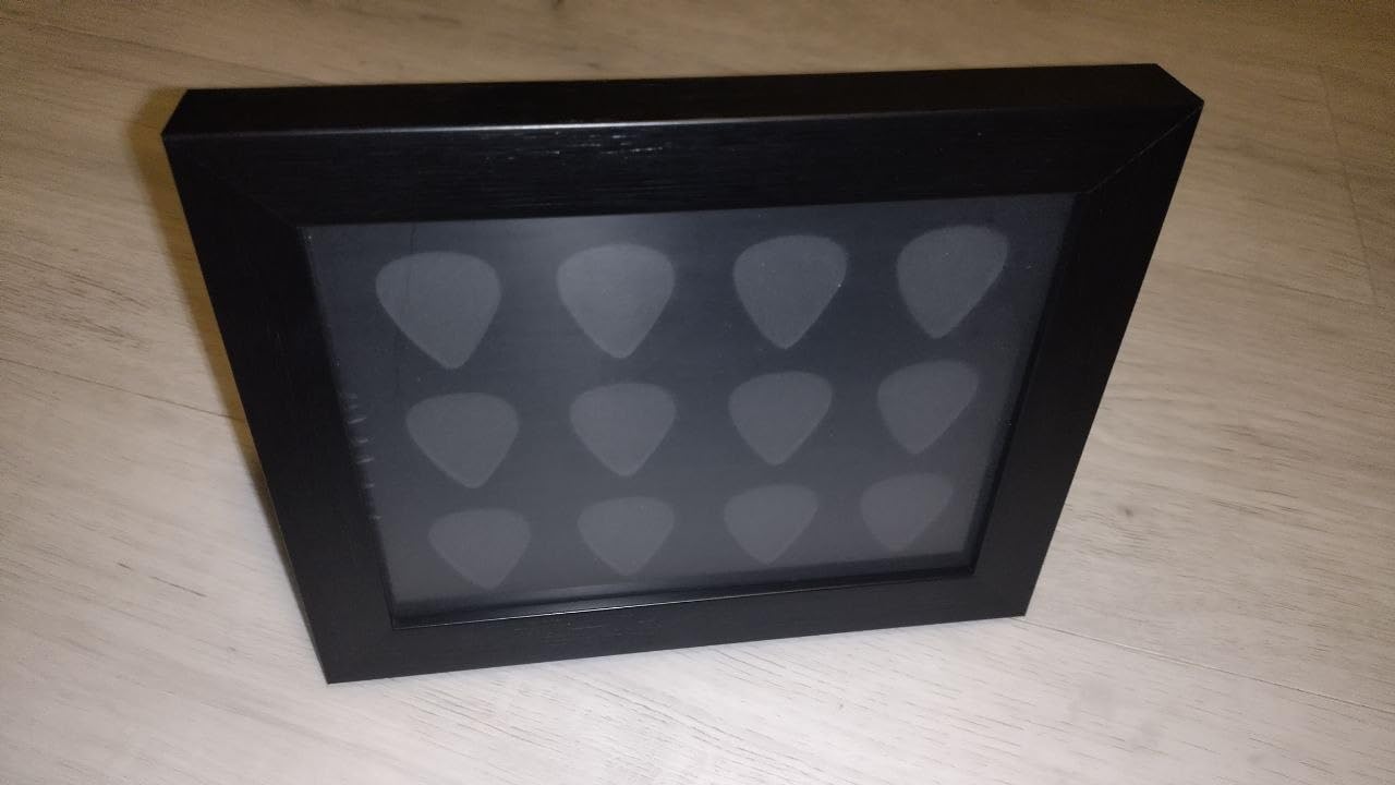 BENECREAT cadre affiche 12 médiators guitare noir 20x16cm