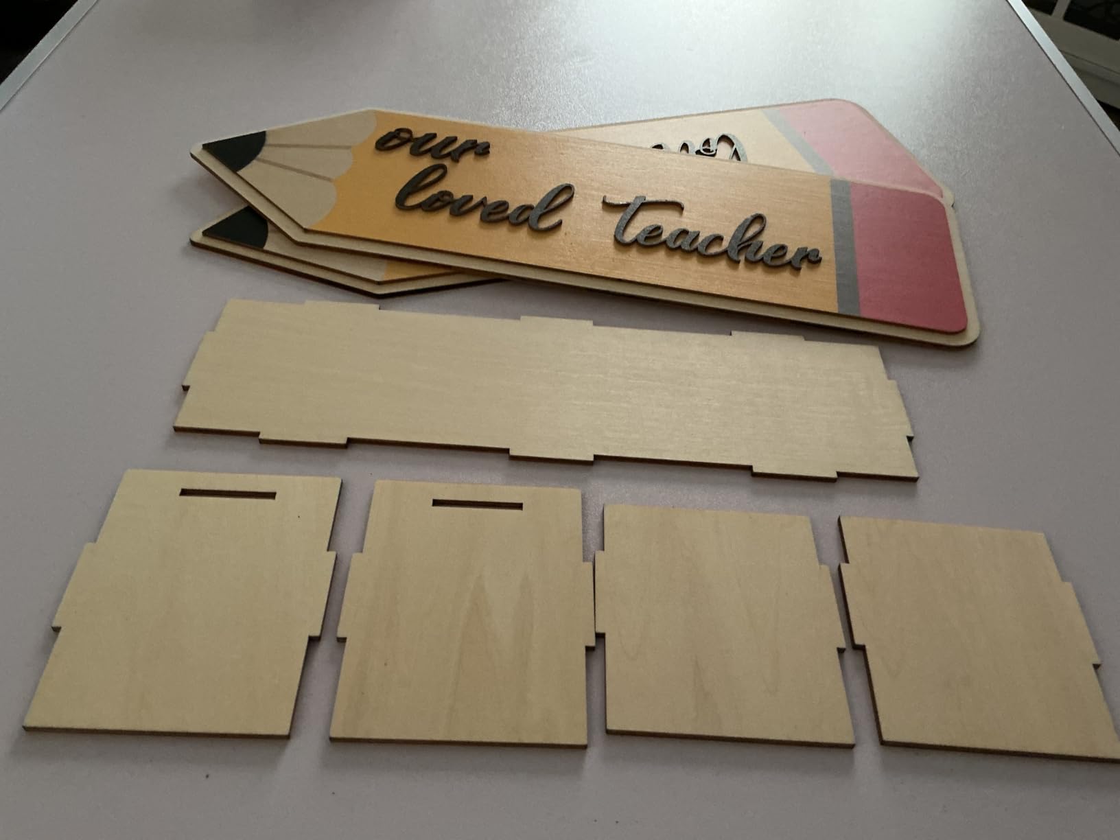 BENECREAT organiseur bureau bois crayon doré 3 compartiments