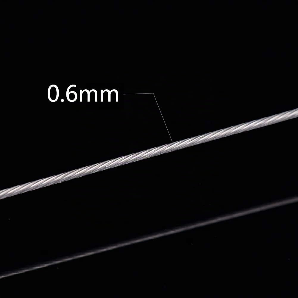 BENECREAT Fil Queue de Tigre Gris Clair 0,6mm 36m 7 Brins