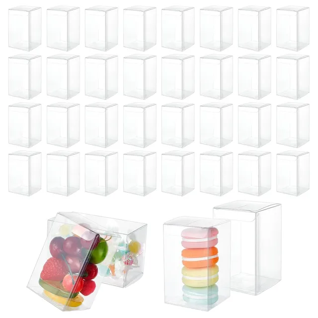 BENECREAT Boîtes cadeau transparentes PVC 6x6x10 cm lot de 72