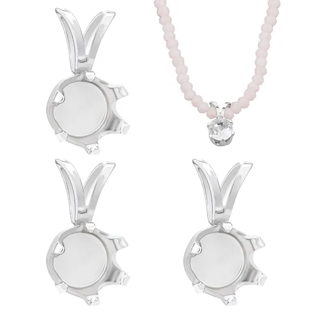 BENECREAT support pendentif argent sterling ovale 12,5x6,5mm x3