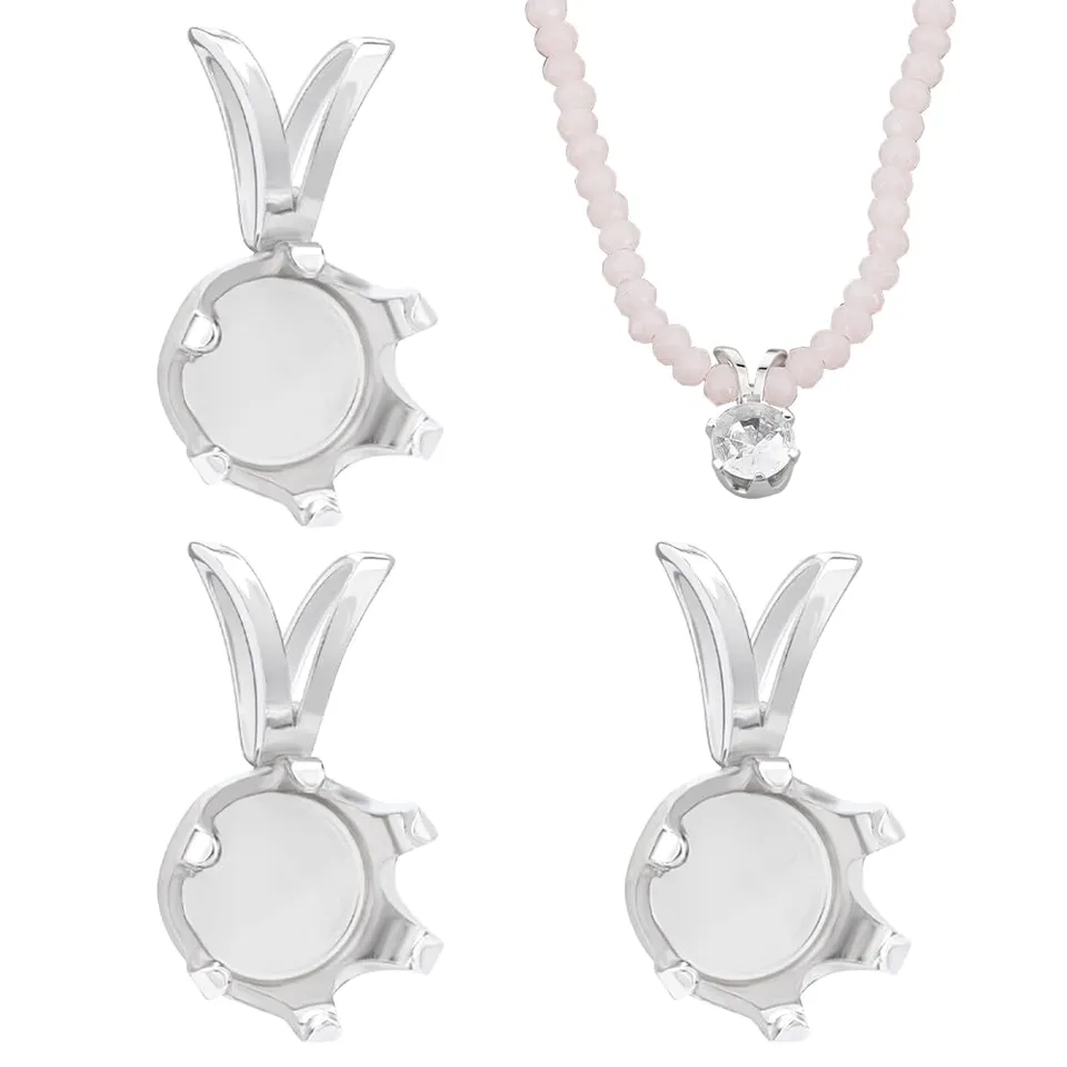 BENECREAT support pendentif argent sterling ovale 12,5x6,5mm x3