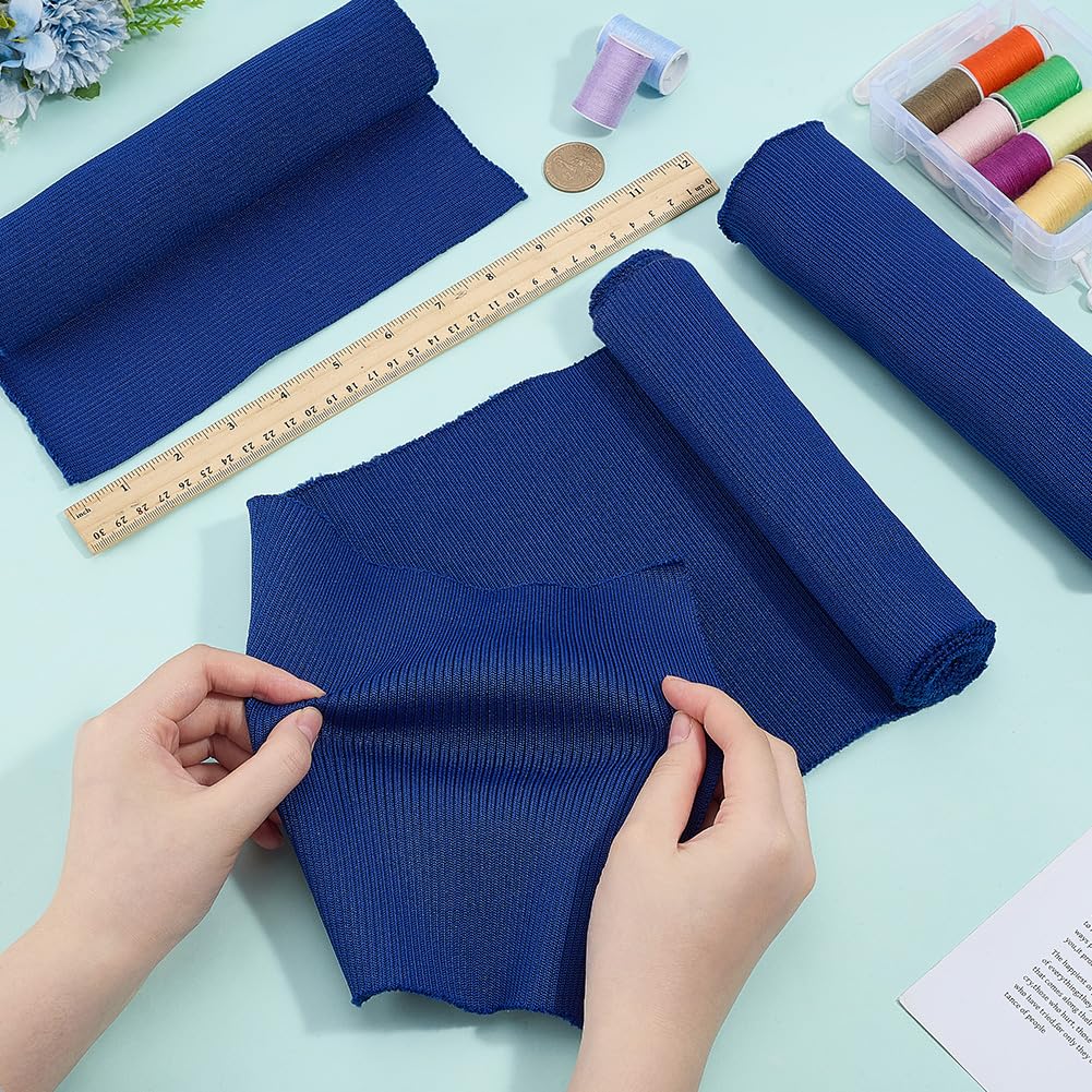 BENECREAT Tissu Côtes Élastique Bleu Foncé 2,74m Lot 3