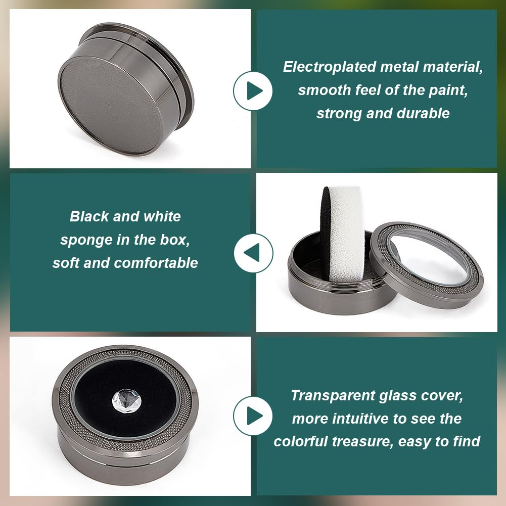 BENECREAT Gunmetal coffret cadeau bijoux verre lot de 2