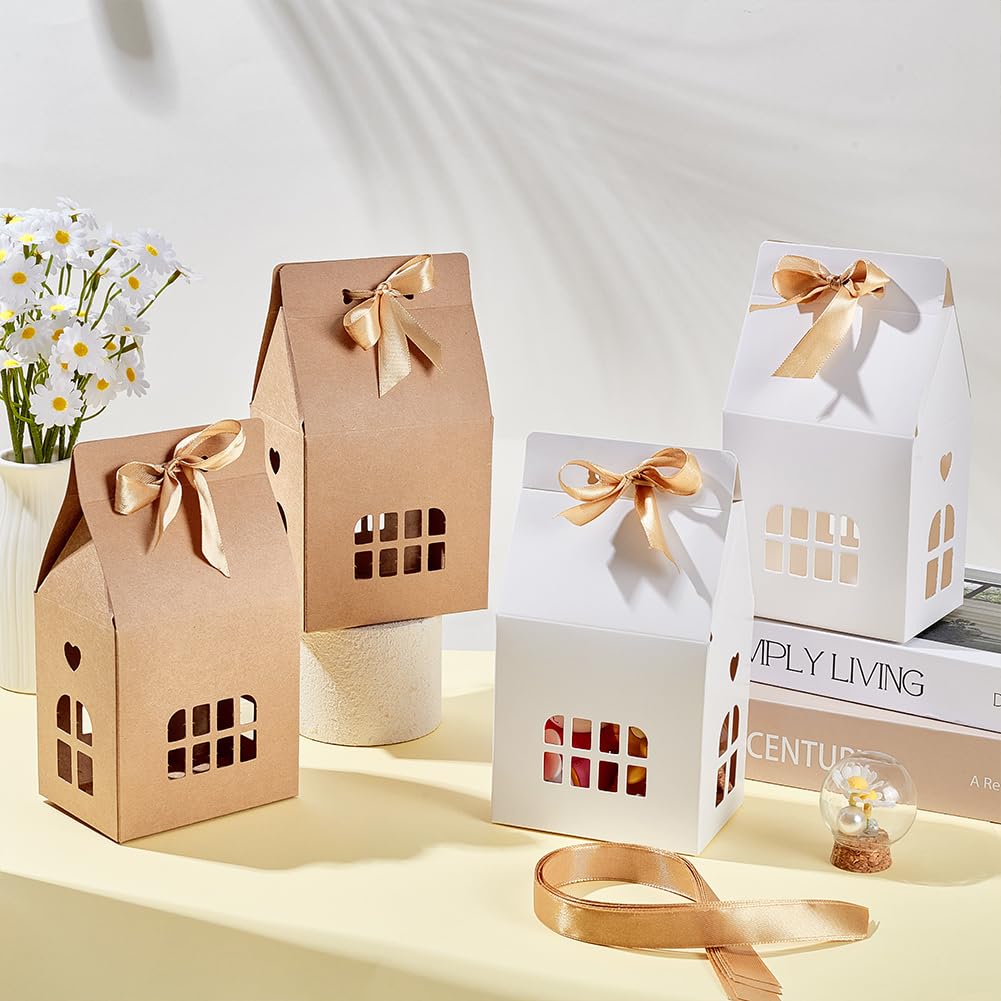 BENECREAT boîtes maison boîtes cadeau pérou blanc 24 pcs