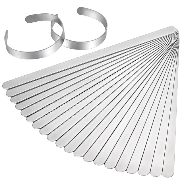 BENECREAT bracelets manchette acier inox 170x10mm lot 20 gravure