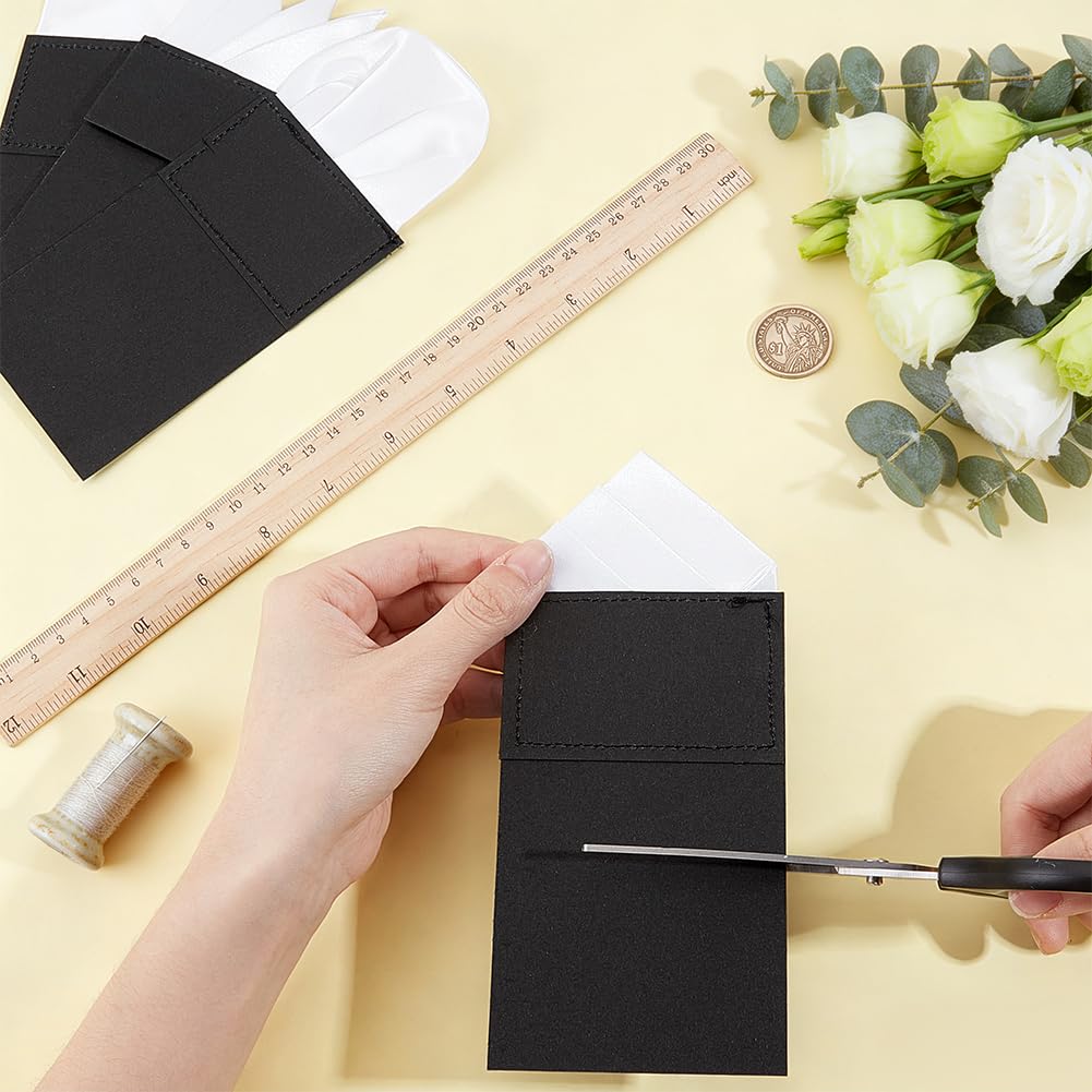 BENECREAT pochettes costume coton 18,5 cm lot de 12