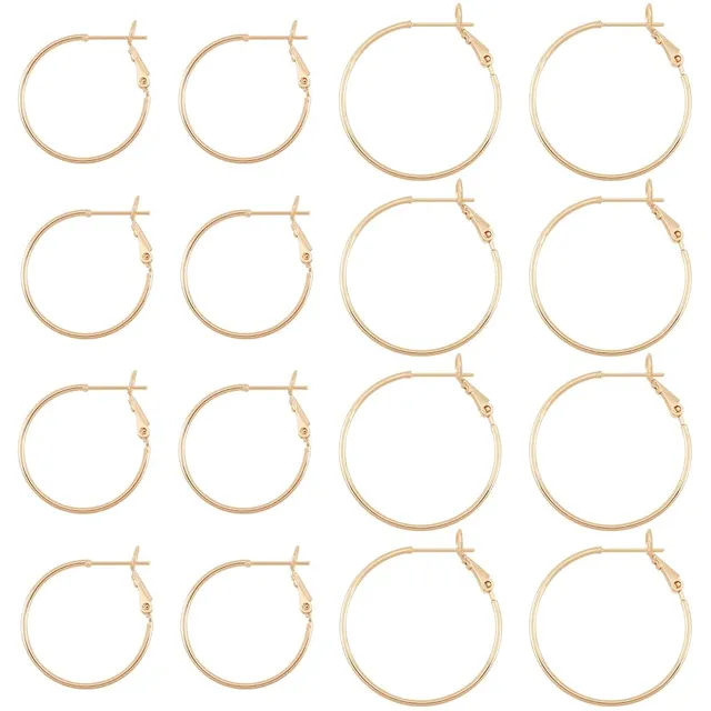 BENECREAT créoles plaqué or 18K 16 pcs 2 tailles
