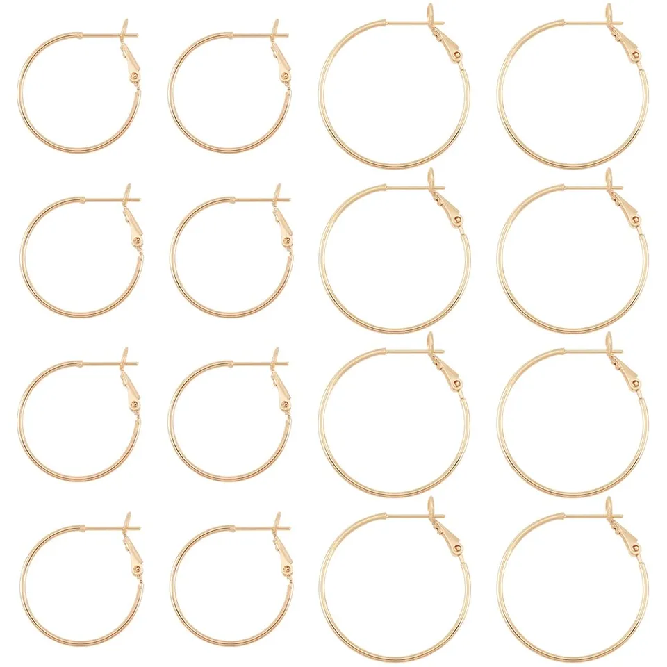 BENECREAT créoles plaqué or 18K 16 pcs 2 tailles