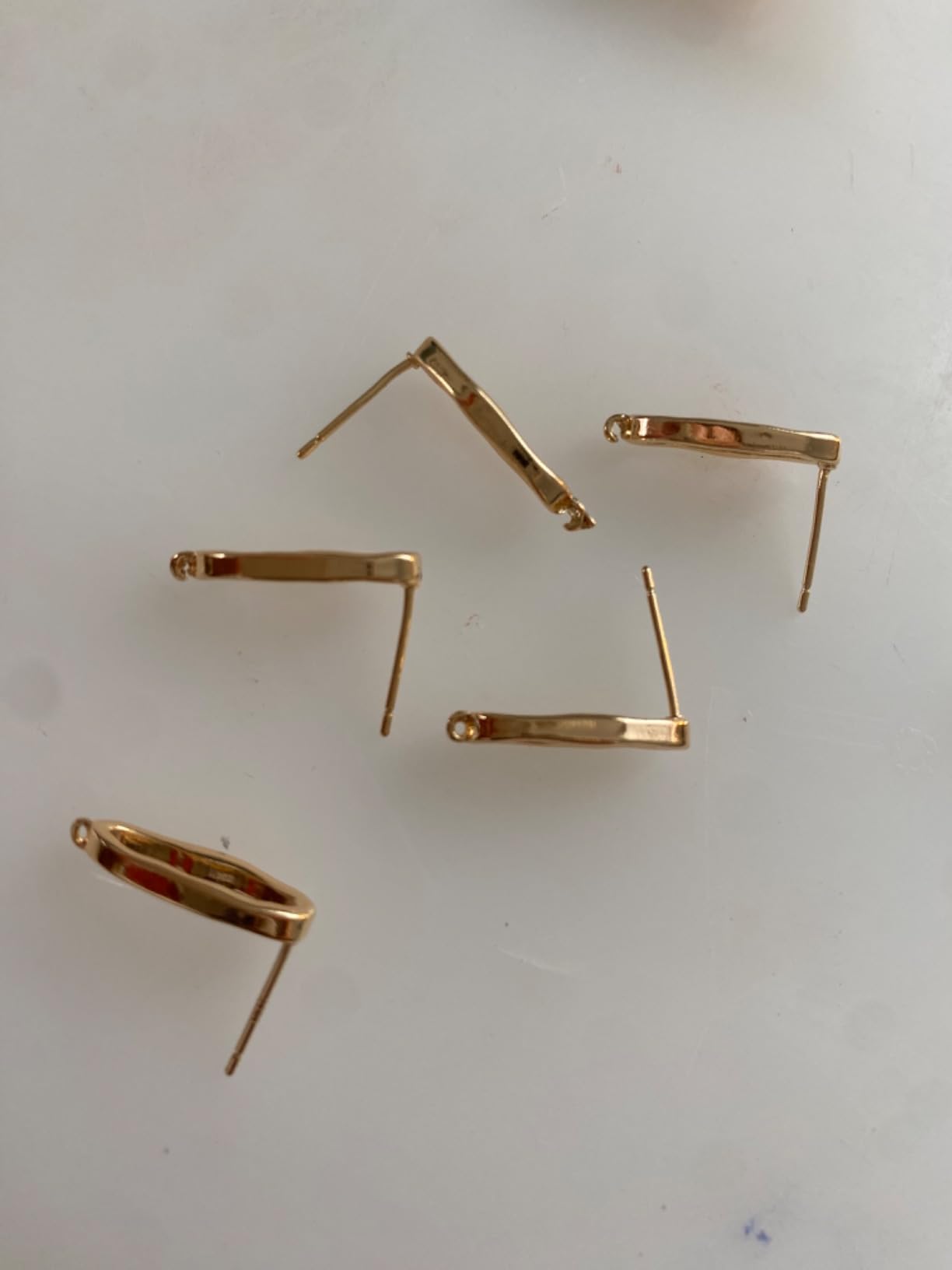 BENECREAT clous oreilles ovales dorés 18K 12 pcs