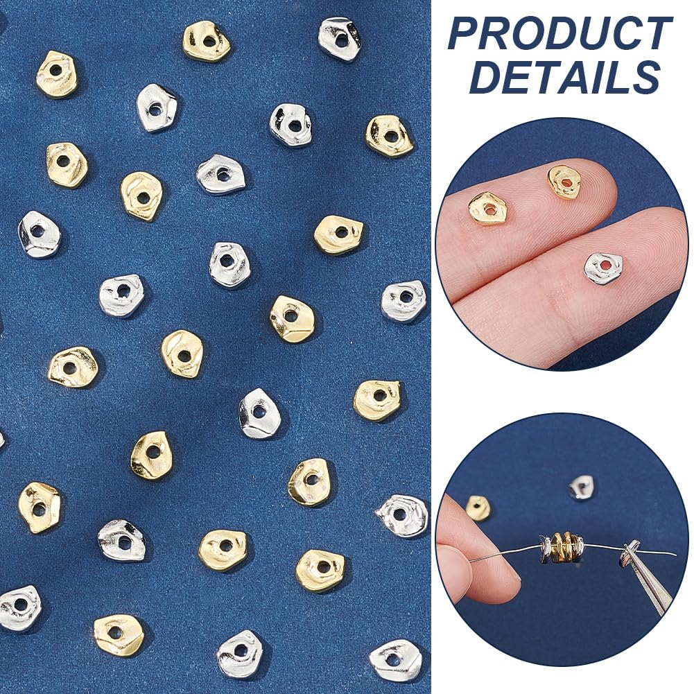 BENECREAT Perles intercalaires ovales laiton doré 40 pcs