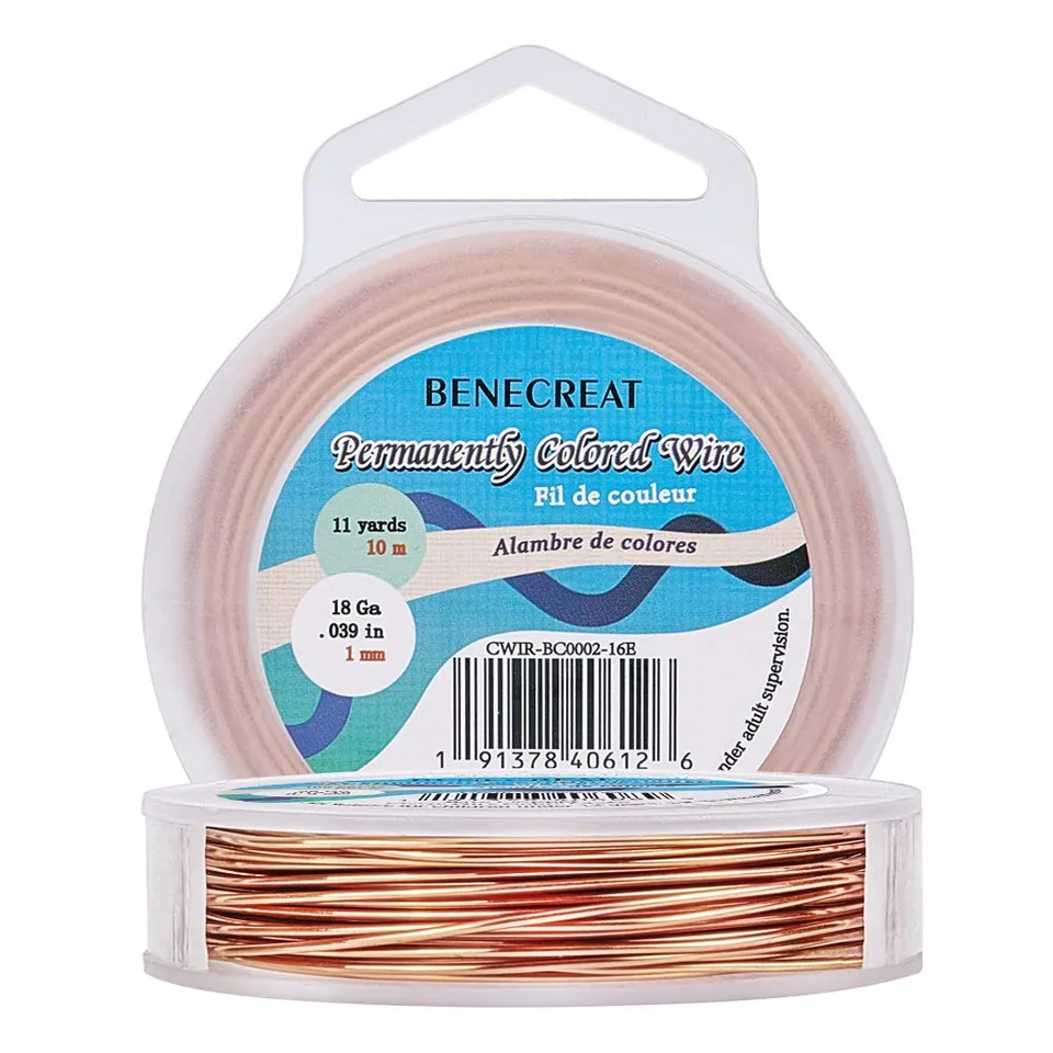 BENECREAT fil cuivre nu 18Gauge 1mm 10m bijoux