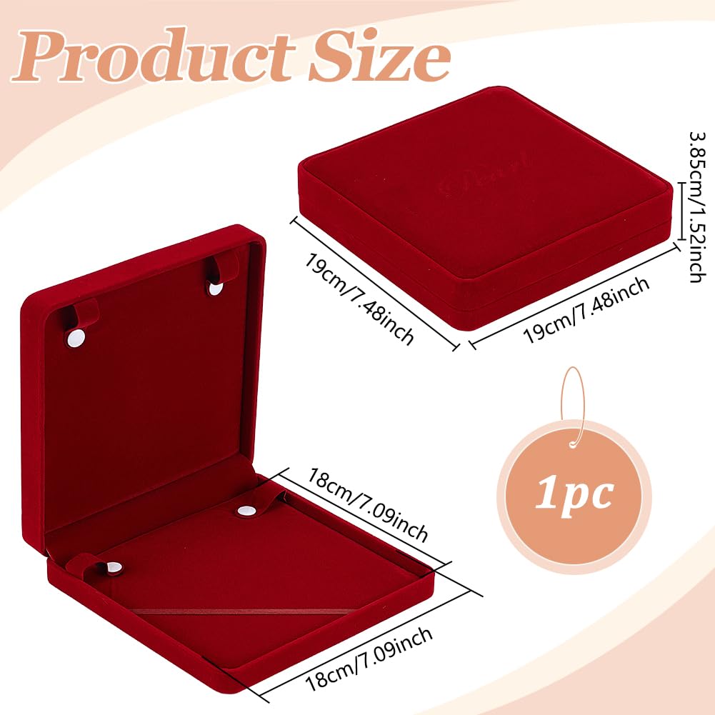 BENECREAT écrin bijoux velours rouge foncé 19x19 cm
