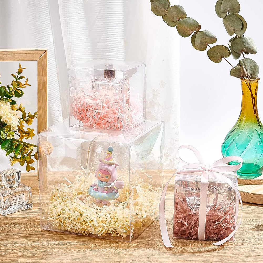 BENECREAT Boîte Cadeau Plastique Transparent 12cm Lot de 20