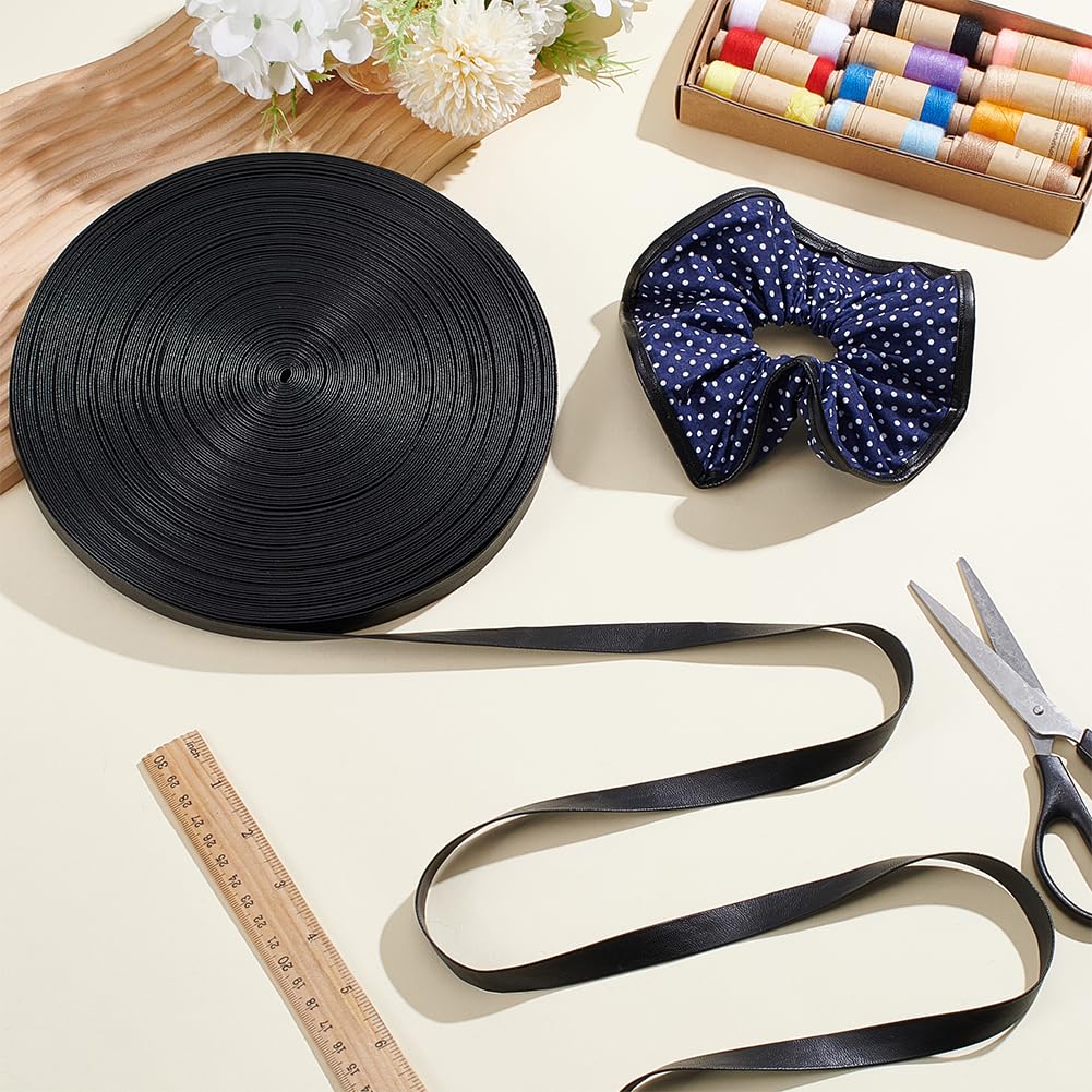 BENECREAT biais simili cuir noir 15mm 40m couture