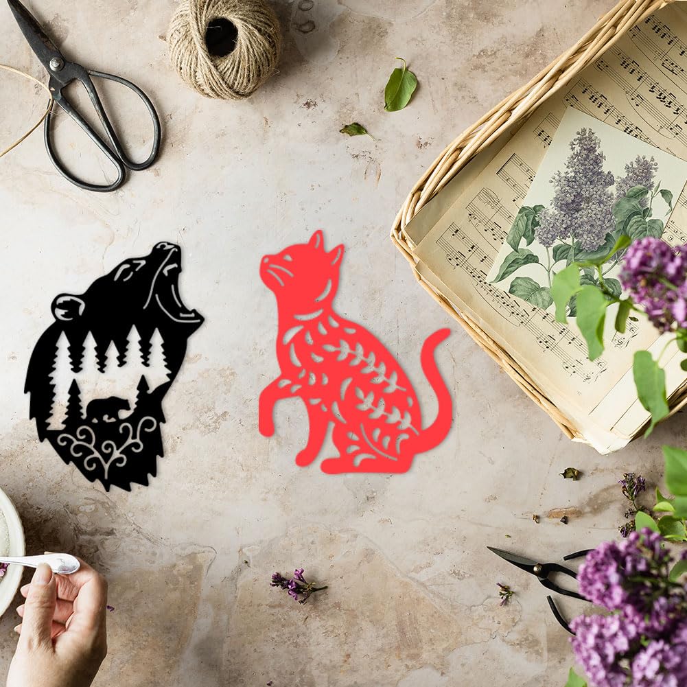 BENECREAT Animaux matrices de découpe 4 pcs chat coq loup ours