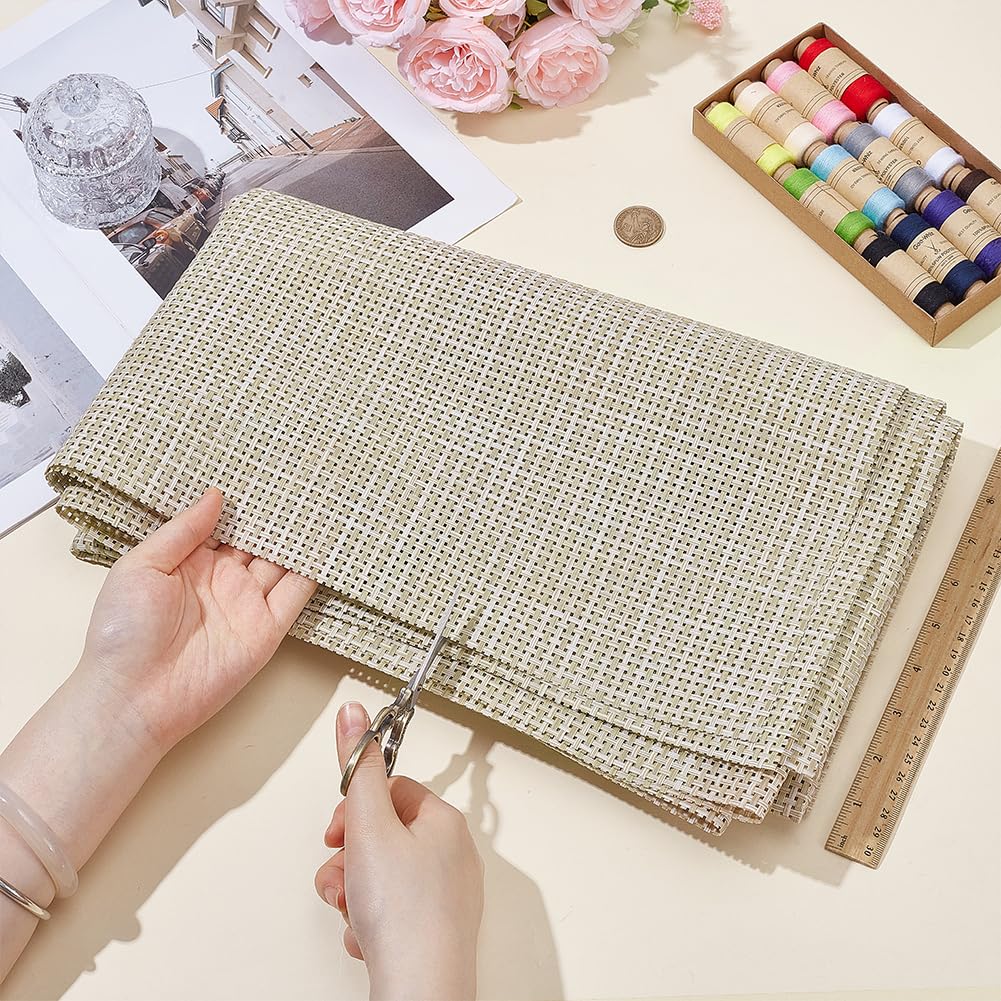 BENECREAT Tissu Maille Vinyl Tressé Beige 0,9x1,5m Extérieur