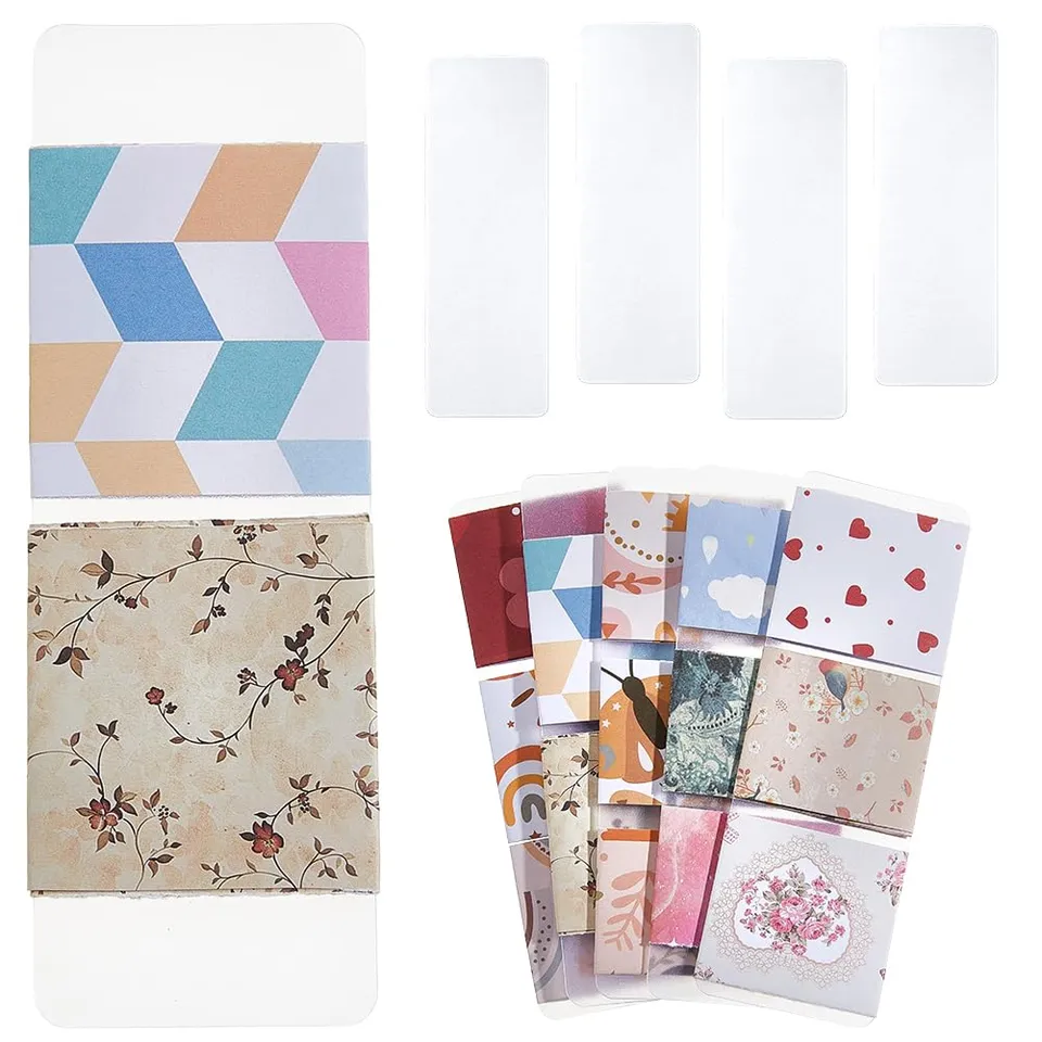 BENECREAT carte washi plastique transparente 120 pcs 15 cm