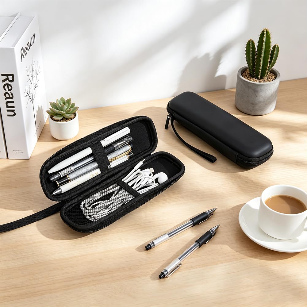 BENECREAT Trousse Rigide EVA Noire 21 cm Lot de 2 Zippée