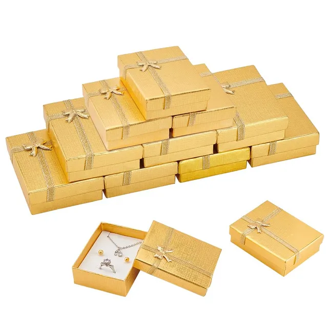 BENECREAT Lot 12 Écrins Bijoux Or 9x7x3cm Noeud