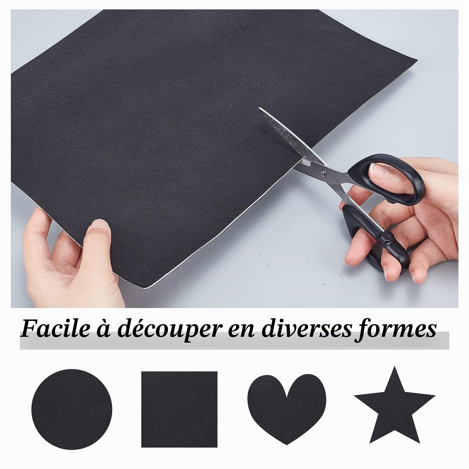 BENECREAT feuilles mousse adhésive noire 1 mm 21x30 cm x10