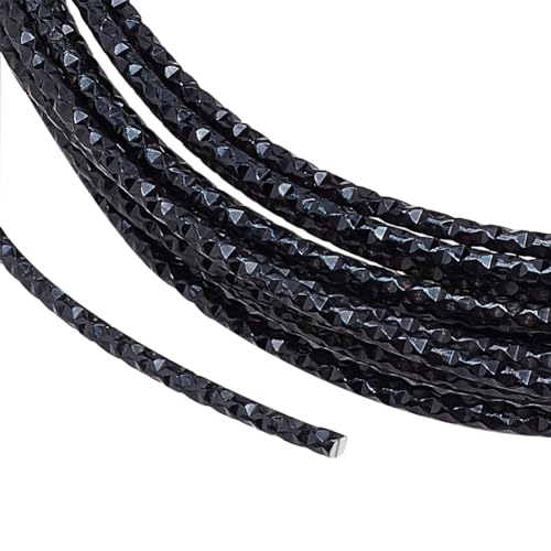BENECREAT Fil aluminium texturé noir 2 mm diamant 10 m