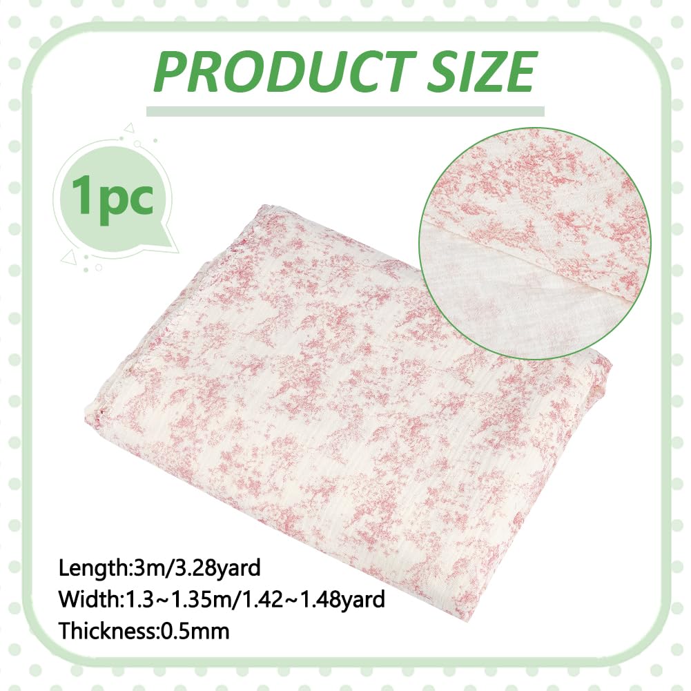 BENECREAT double gaze tissu coton 3m fleurs pecher encre