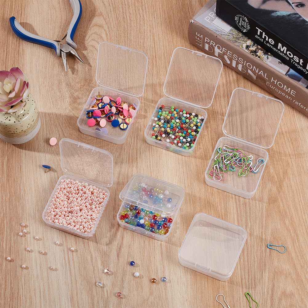 Benecreat Boîte Carrée Plastique 6,4 cm Lot 18 Transparent