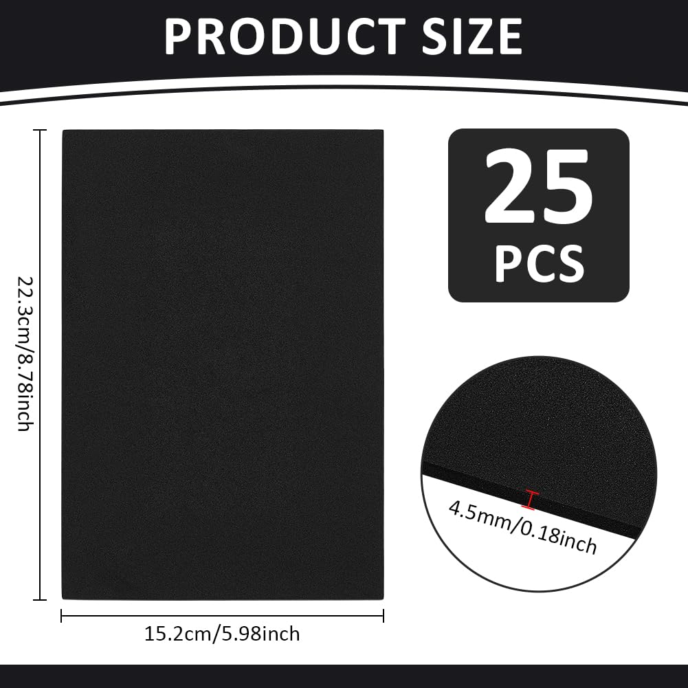 BENECREAT Mousse EVA feuille noire 4,5mm lot de 25