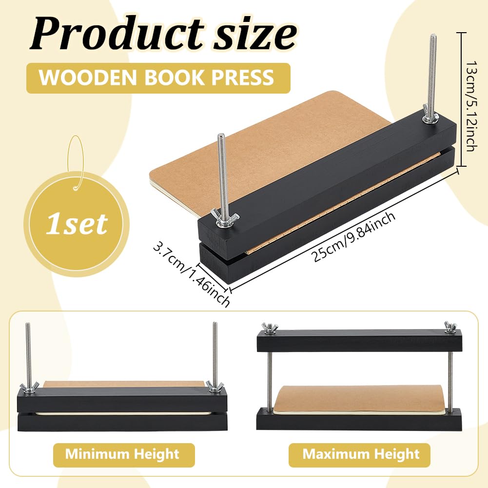BENECREAT presse à relier bois hêtre noir 25cm kit
