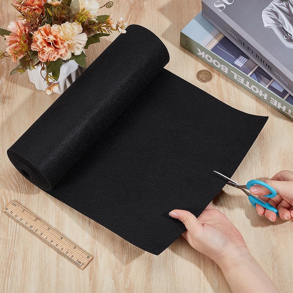 BENECREAT feutre non tissé noir rouleau 3 m x 30 cm
