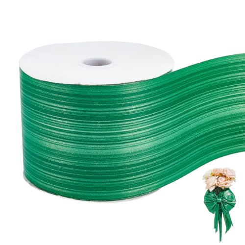 BENECREAT ruban satin fleuriste argenté 10 cm x 100 m