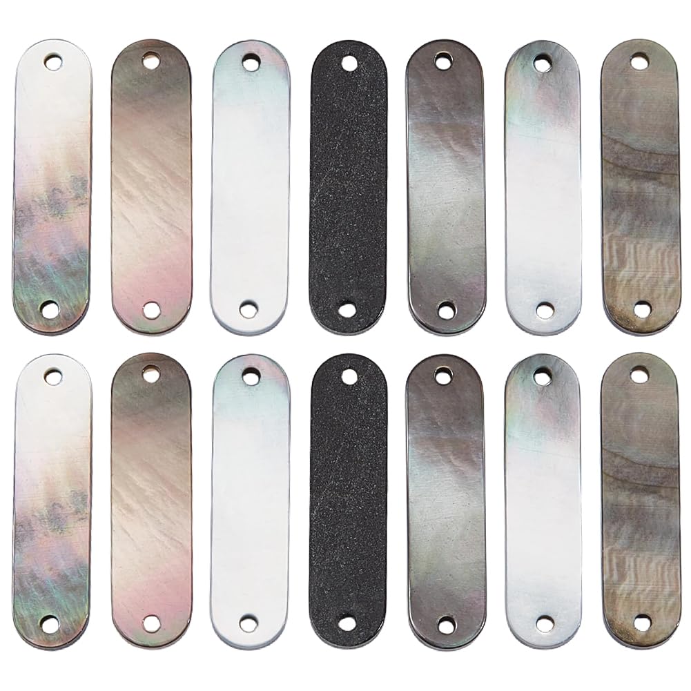 BENECREAT Perles Nacre Noire Rectangle 20x6mm x16