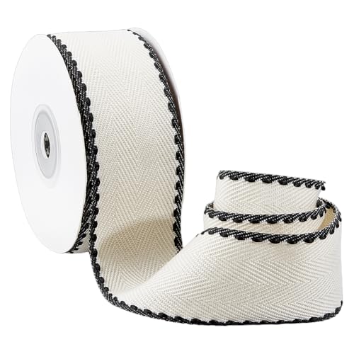 BENECREAT ruban rayures beige polyester 9,14 m x 38 mm