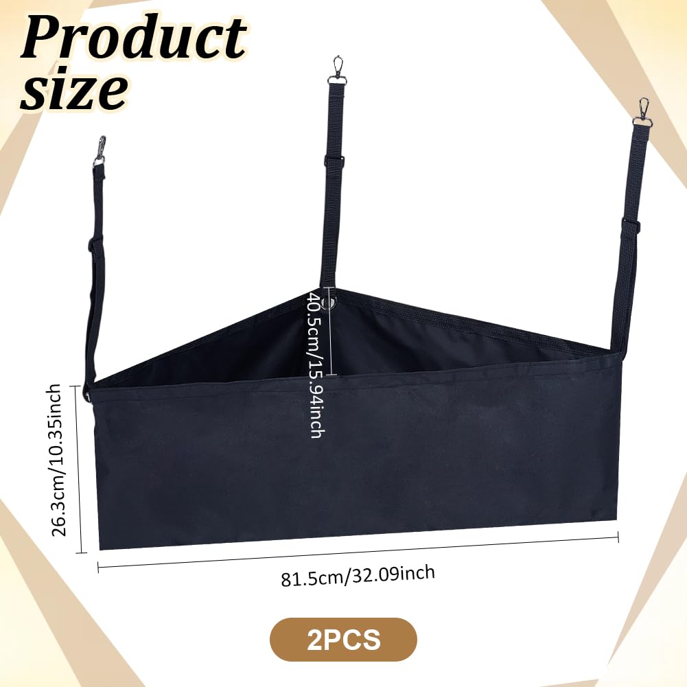 BENECREAT sacs à foin angle cheval toile noire lot 2
