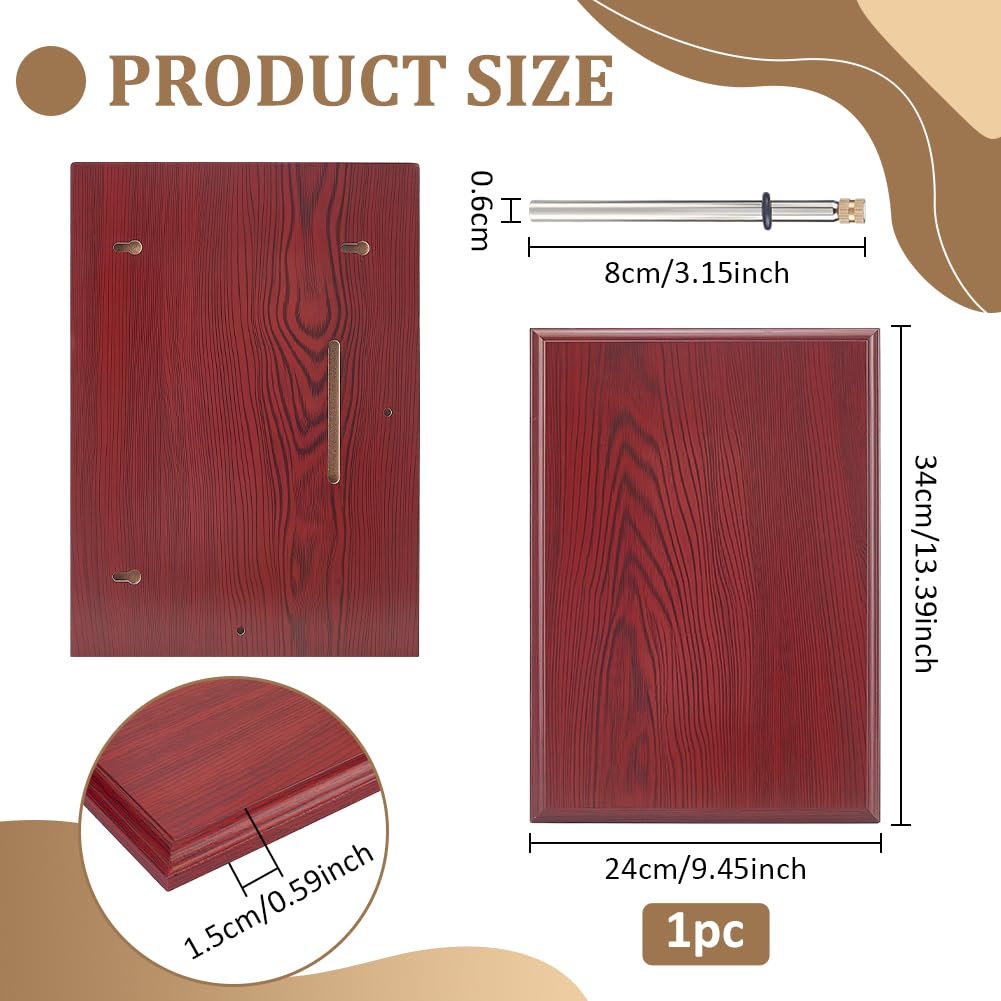 BENECREAT plaque bois gravure 340x240x15mm avec tige