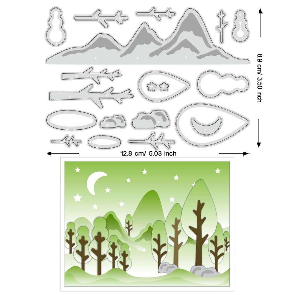 BENECREAT Night Forest matrices de découpe 12,8x8,9cm acier