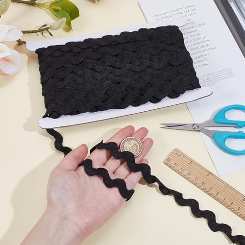 BENECREAT ruban ondulé franges noires 19mm 24,6m