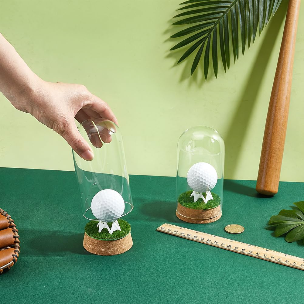 BENECREAT vitrine balle golf verre dôme liège lot 2