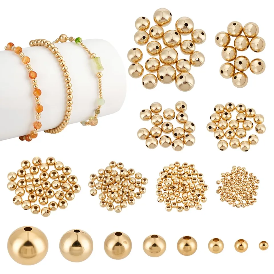 BENECREAT Perles intercalaires laiton or 24ct 283pcs