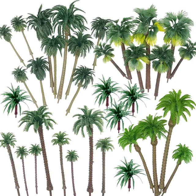 Cayway 34 Palmiers Miniature Plastique Vert 4,2-17 cm