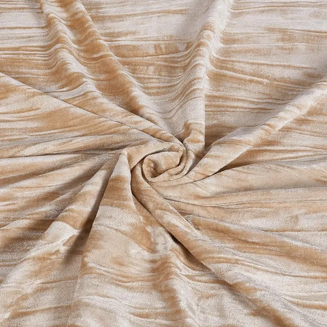 BENECREAT Tissu velours beige polyélasthanne 1x1,7m