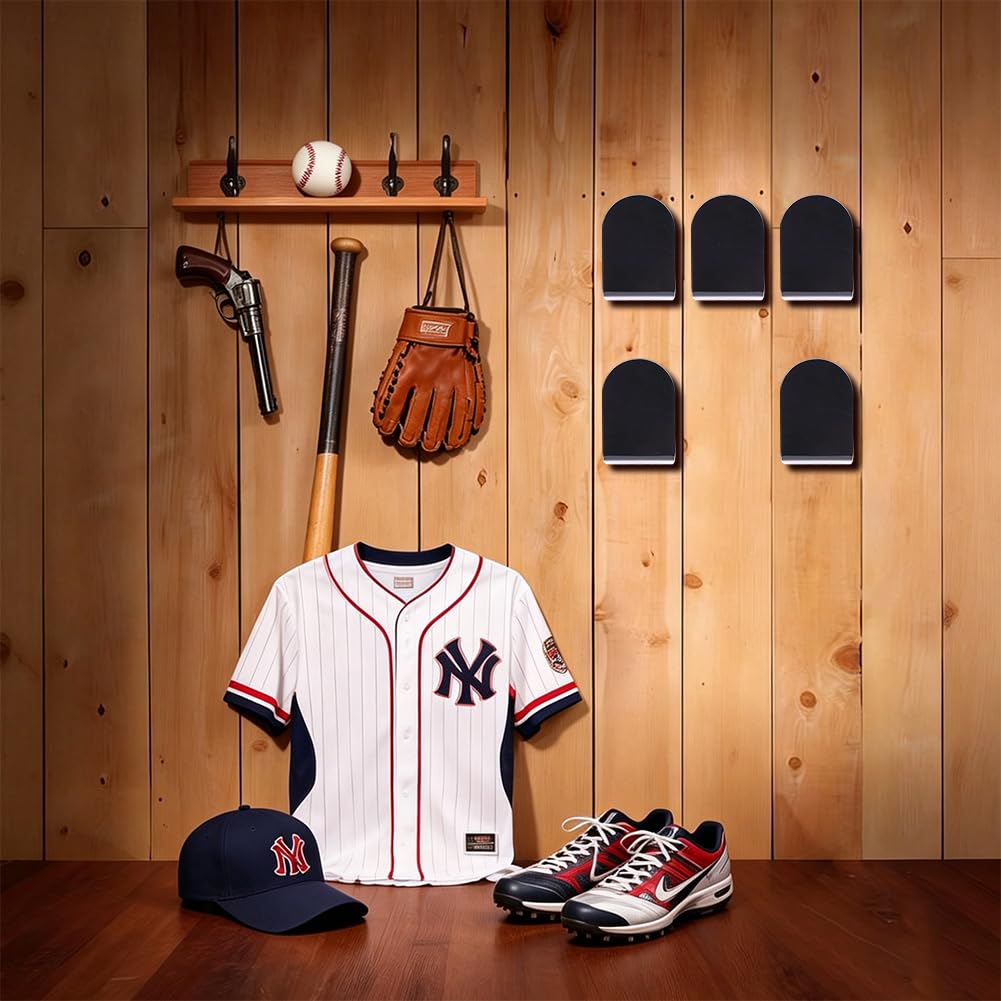 BENECREAT Porte-gant Baseball Mural Acrylique Noir 4pcs
