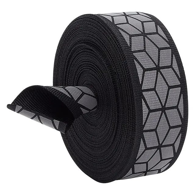 BENECREAT 10 m Ruban Réfléchissant Noir 26 mm à Coudre