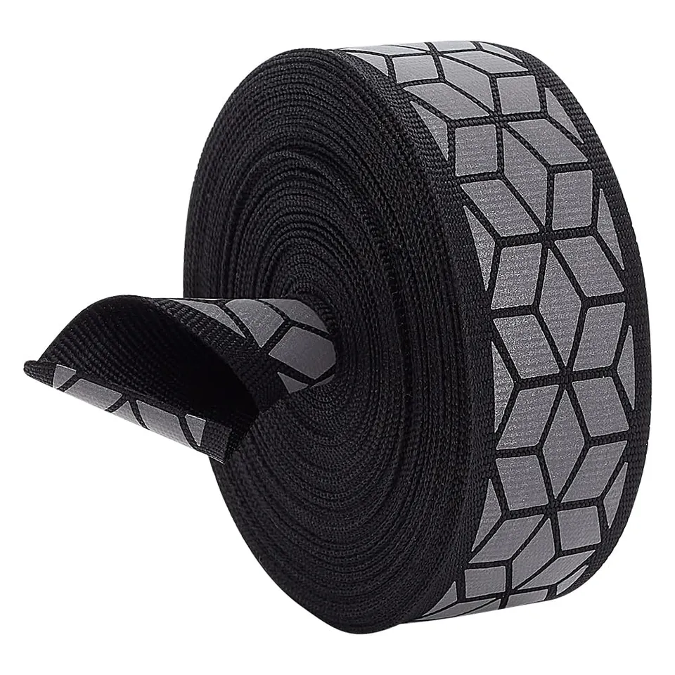 BENECREAT 10 m Ruban Réfléchissant Noir 26 mm à Coudre